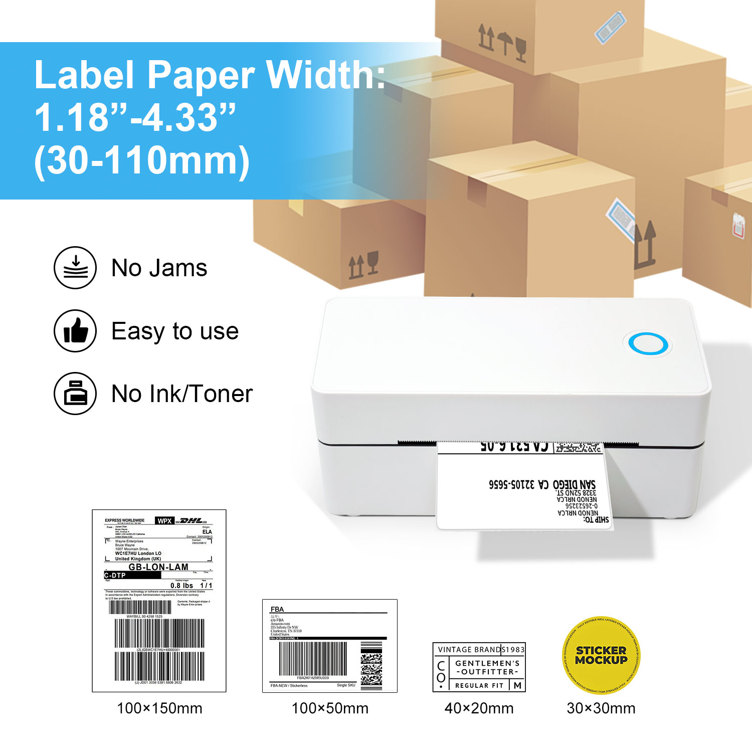 OEM 110mm 4*6Inch Direct Therm - Commercial Label Printing Machine recension och pris