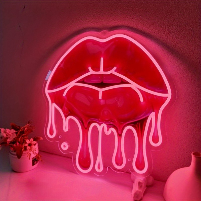 Melting Lips UV Printed Neon S - Commercial Uv Printing recension och pris