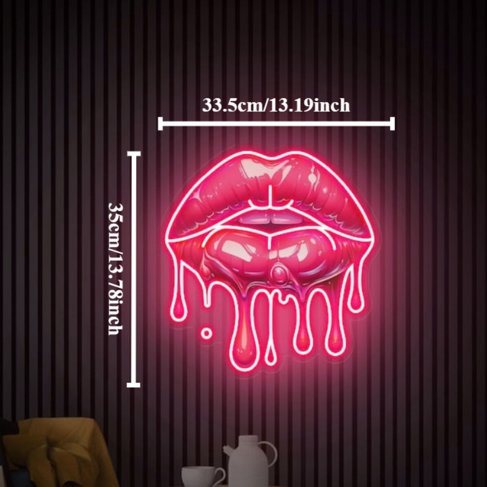 Melting Lips UV Printed Neon S - Commercial Uv Printing recension och pris