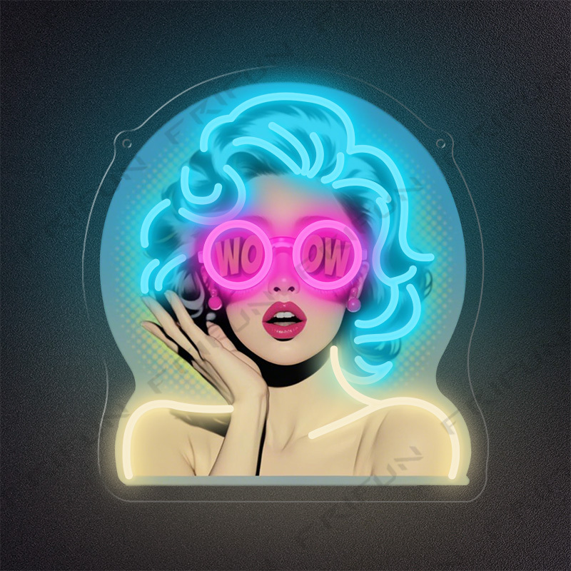 WOW Curl Girl Neon Sign UV Pri - Commercial Uv Printing recension och pris
