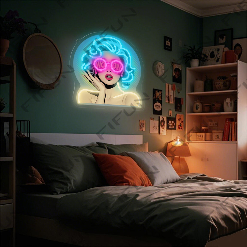 WOW Curl Girl Neon Sign UV Pri - Commercial Uv Printing recension och pris