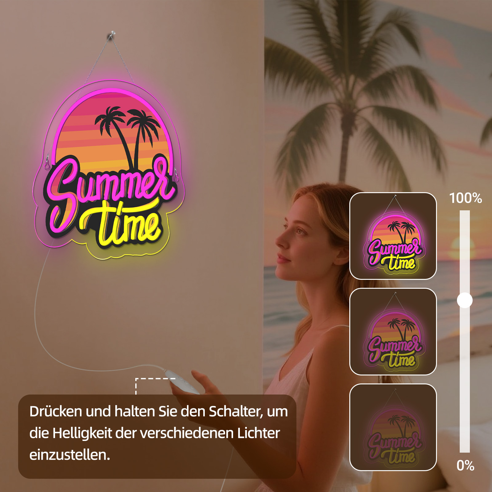 Summer Time Neon Sign UV Print - Commercial Uv Printing recension och pris